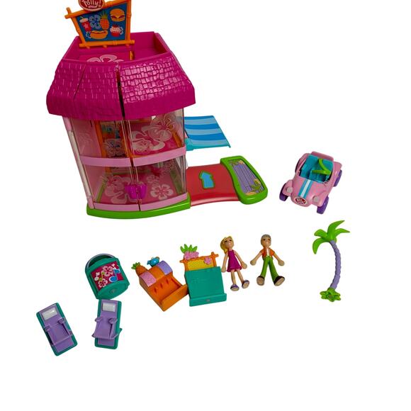 Vintage Polly Pocket Magnetic Polly Place Surf Diner Set *Flawed* - Picture 1 of 6